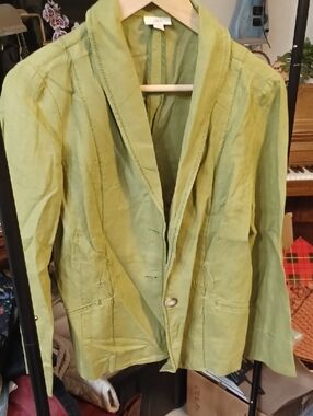 J. Jill Light Green Linen-Blend Blazer